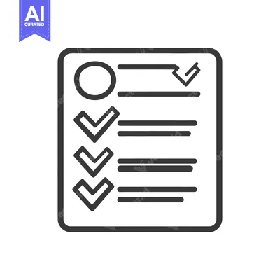 Popular premium asset: An outlined checklist illustration containing marks and horizontal lin
