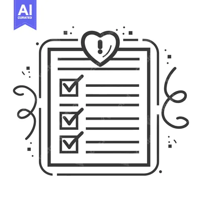 Premium design asset: A list of completed tasks and a heart shaped notification symbol