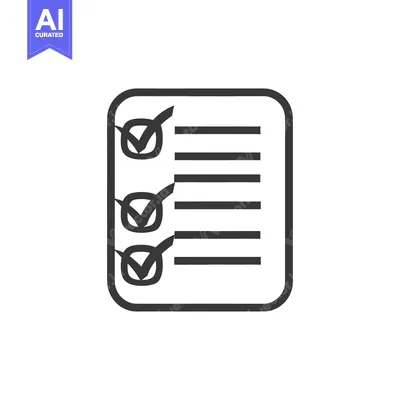 Aset premium populer: An illustrated checklist document with check marks for completed tasks
