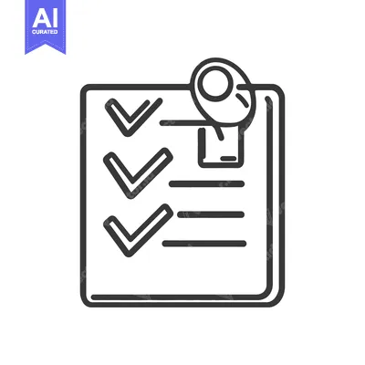 Aset desain premium: A checklist document with paperclip showing completed tasks