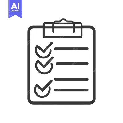 Aset premium populer: A black and white depiction of a checklist with ticks