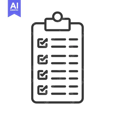 Aset desain premium: Checklist on a Clipboard with Completed Items