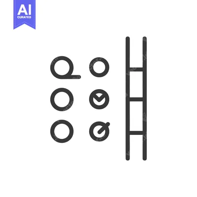 Aset desain premium: Checklist with checkmark and ladder icon