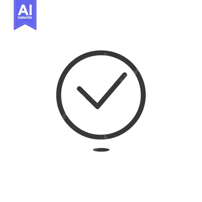 Popular premium asset: Check Mark Icon in Circle with a Dot Below