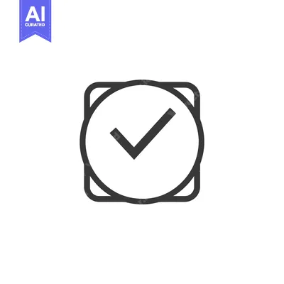 Aset desain premium: Checkmark icon inside a square with rounded corners