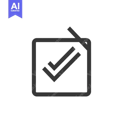 Aset desain premium: Checkmark Icon Inside Square 5933