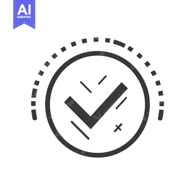 Aset premium populer: Checkmark Icon with Dashed Circle Border