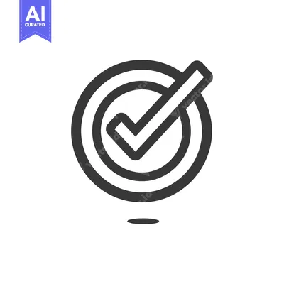 Premium design asset: Check Mark Icon with Double Circle Border
