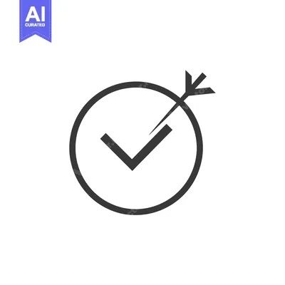Aset desain premium: Check Mark in Circle with Arrow