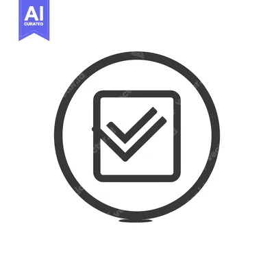 Premium design asset: Check Mark Inside a Circle and Square