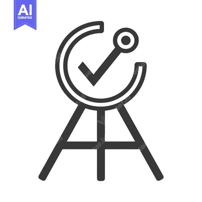 Aset desain premium: Check Mark Inside a Circle on a Tripod Stand