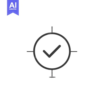 Premium design asset: Checkmark inside a circle with crosshairs