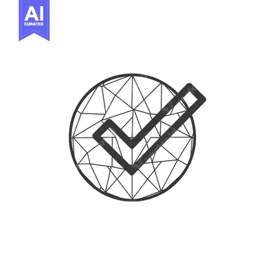 Aset desain premium: Checkmark Inside a Geometric Circle