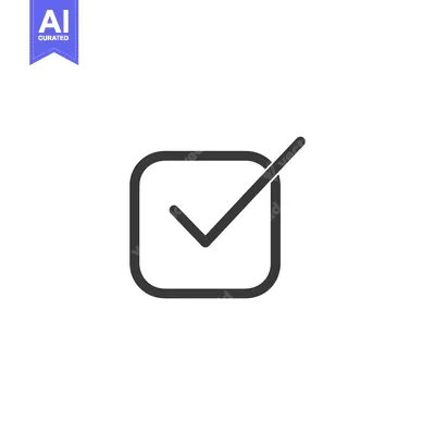 Aset desain premium: Check Mark Inside a Square, Indicating Completion or Agreement