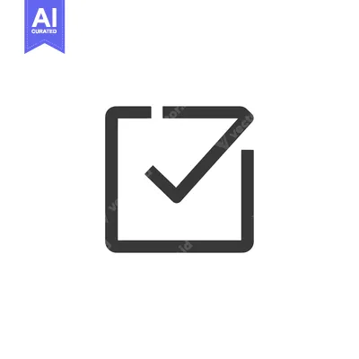 Aset premium populer: Checkmark inside a square, simple black icon