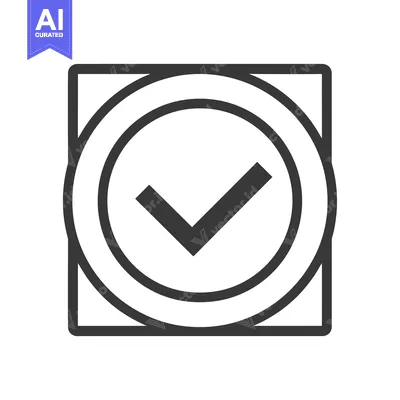 Aset premium populer: Checkmark inside a square with a concentric circle