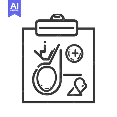 Aset desain premium: Medical chart icon depicting a health care diagnosis and procedure