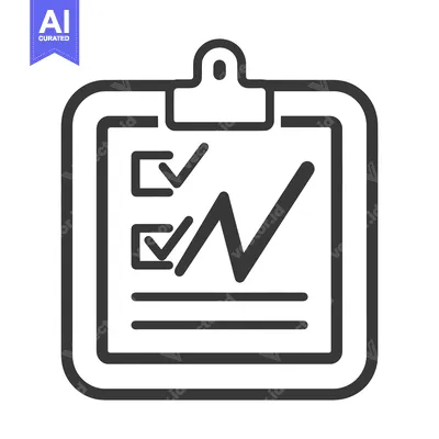 Aset premium populer: A black and white icon of a chart on a clipboard