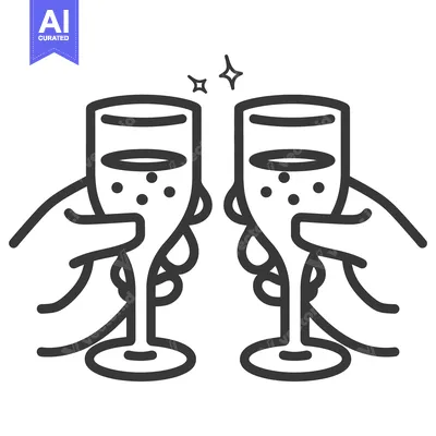 Popular premium asset: Two hands toasting champagne flutes for a celebration