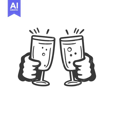 Popular premium asset: Two hands clink glasses filled with a bubbly celebratory drink