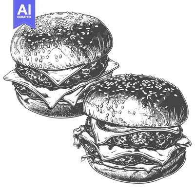 Two Delicious Sesame Seed Burgers Awaiting Consumption