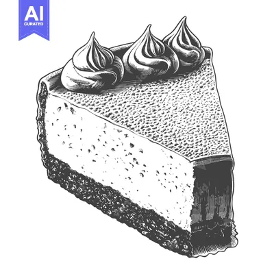 Aset premium populer: Delicious Creamy Cheesecake Slice Drawing