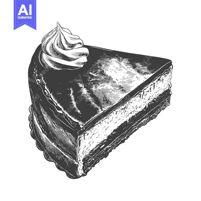 Aset desain premium: A Delicious Slice Of Chocolate Layer Cake With Cream