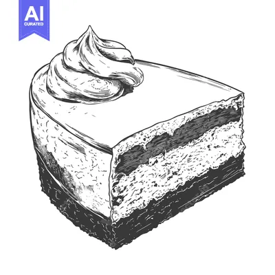 Aset premium populer: Delicious Slice Of Cake With Creamy Topping