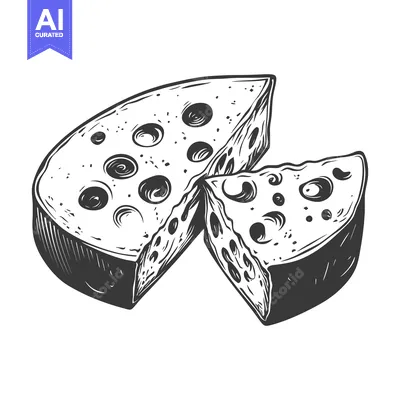 Aset premium populer: A wedge of cheese with a slice cut and removed