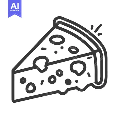Aset premium populer: A single triangular slice of pizza with melted cheese on top