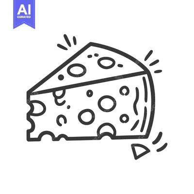 Aset premium populer: A triangular piece of cheese with holes and a small broken piece