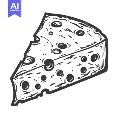 Aset premium populer: A simple image showing a wedge of dairy cheese with holes
