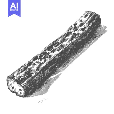 Aset desain premium: A Detailed Engraving Of A Weathered Wooden Log