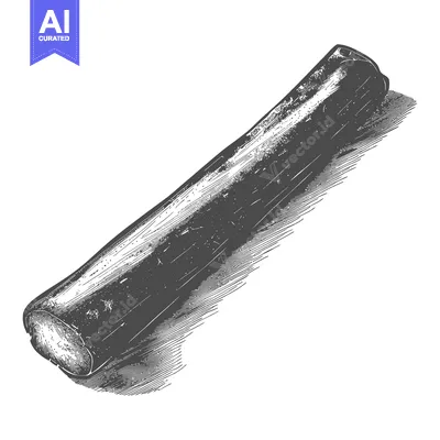 Premium design asset: A Detailed Engraving of a Single Wood Log