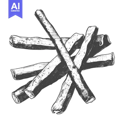 Aset premium populer: A Detailed Illustration of Crispy Breadsticks