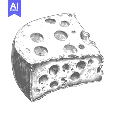 Aset desain premium: A Wedge of Swiss Cheese with Large Holes