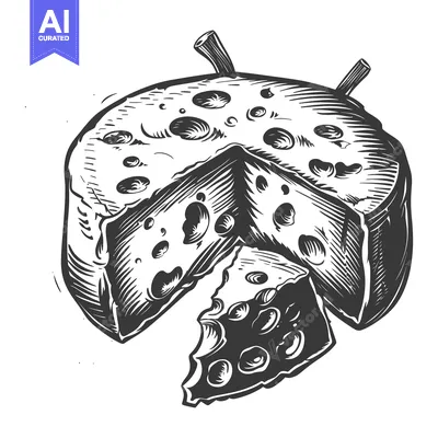 Aset premium populer: A Wheel Of Swiss Cheese Sliced And Broken