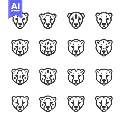 Popular premium asset: Cheetah Head Icons with Different Spots and Patterns