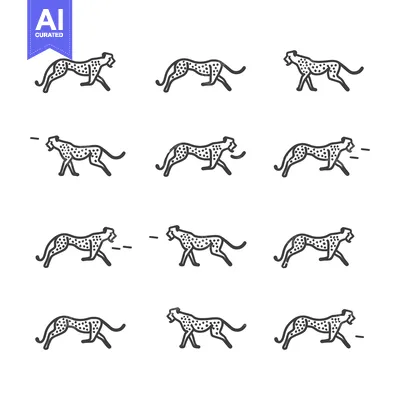 Aset premium populer: Cheetah Running Animation Frames