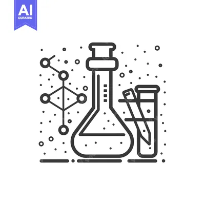 Chemical Flask, Test Tube, and Molecule Structure Icon