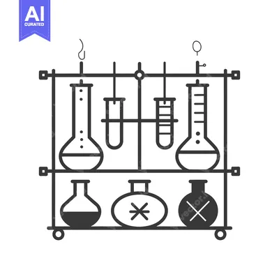 Aset premium populer: Chemistry Lab Equipment with Flasks, Test Tubes, and a Burner