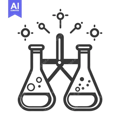 Aset premium populer: Two Erlenmeyer flasks within a science laboratory illustration