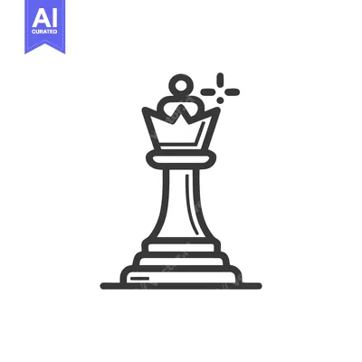 Aset premium populer: Elegant Chess Queen Icon with Crown and Sparkles, Minimalist Design