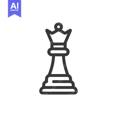 Aset desain premium: Queen Chess Piece Icon: Strategic Game, Strategy, Minimalist Design