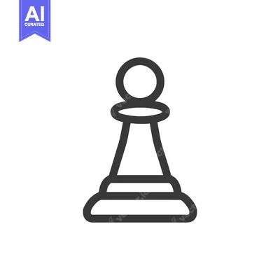 Premium design asset: Minimalist Pawn Icon: Strategic Game Piece in Bold Outline Style