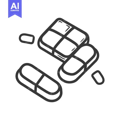 Several different shapes of medication pills arranged casually around