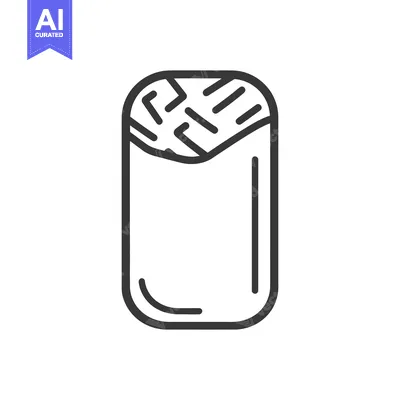 Aset premium populer: An illustrated vector graphic of a closed filled wrap