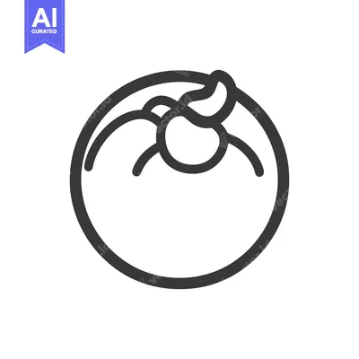Aset desain premium: A minimalist icon of a round fruit illustration design