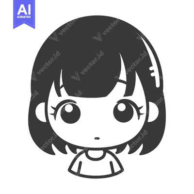 Popular premium asset: A simplified stylized illustration of a young female person