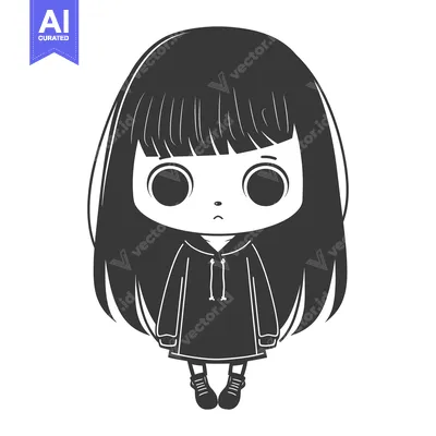 Aset desain premium: A stylized illustration of a young person wearing a hoodie